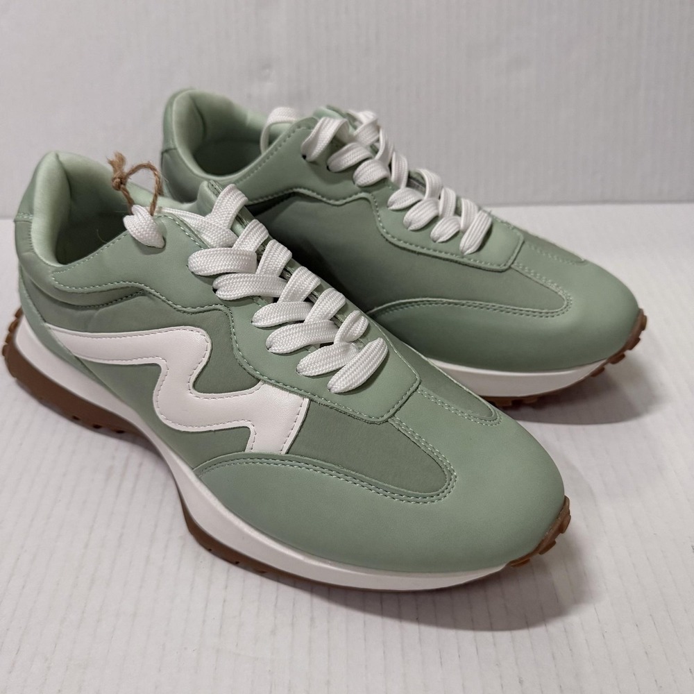 Project Cloud Shoes Womens 9 Green Memory Foam Comfort Lace Up Walking Sneakers